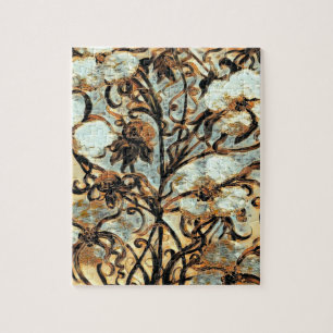 Cotton Plant Sepia Tones  Jigsaw Puzzle
