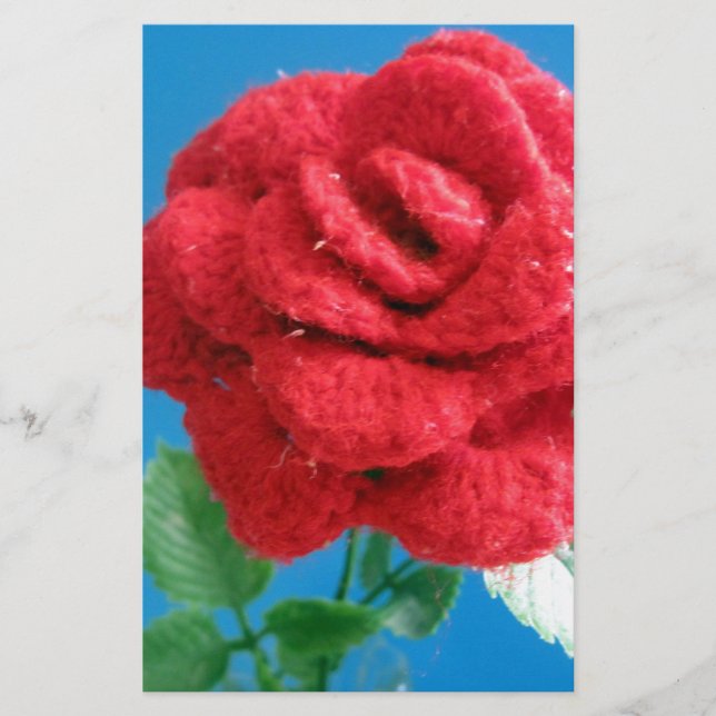 Cotton Red Rose Stationery (Front)