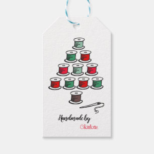 Cotton Reel Christmas Tree Handmade by Gift Tags
