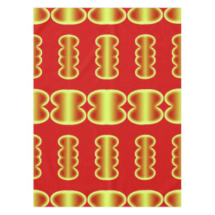 Cotton Table cloth, 52"x70" red yellow pattern  Tablecloth