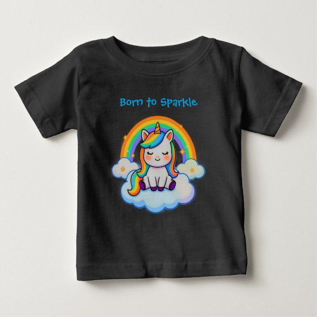Cotton Tee- Trendy Unicorn  Baby T-Shirt (Front)