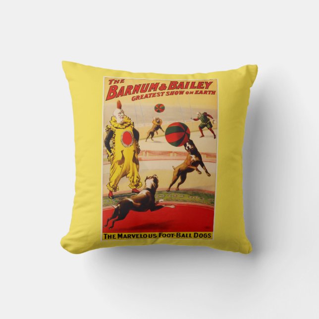 COTTON Throw Pillow 16" x 16" BARNUM & BAILEY (Front)