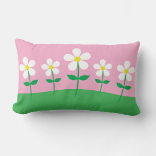 Cotton Throw Pillow, Lumbar Pillow 13" x 21"