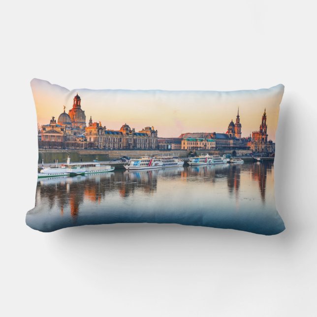 Cotton Throw Pillow, Lumbar Pillow Dresden (Front)