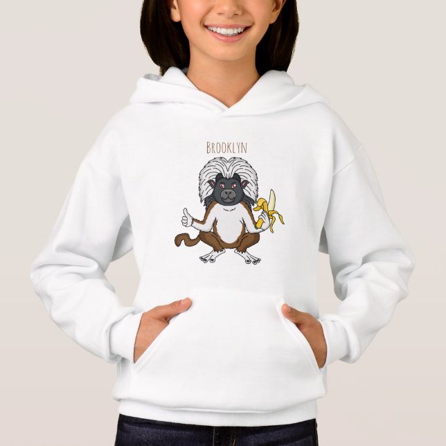 Cotton Top Tamarin monkey cartoon illustration (Front)