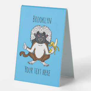Cotton Top Tamarin monkey cartoon illustration