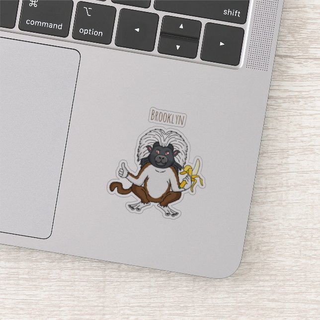 Cotton Top Tamarin monkey cartoon illustration (Detail)