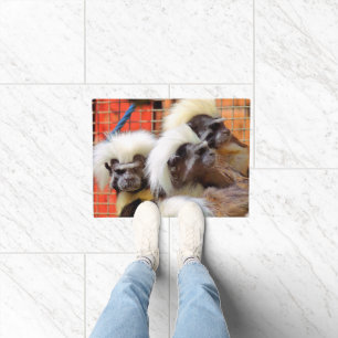 COTTON -TOP TAMARIN MONKEYS DOORMAT