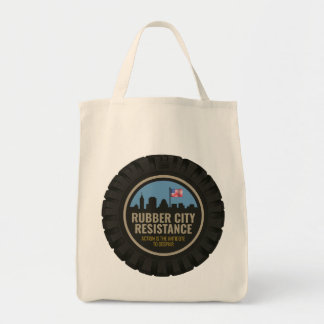 Cotton tote featuring Rubber City Resistance logo Bag