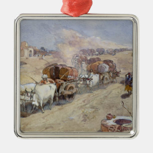 Cotton Transport, India, 1862 (w/c over pencil hei Metal Tree Decoration