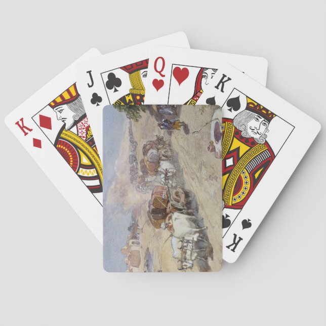 Cotton Transport, India, 1862 (w/c over pencil hei Playing Cards (Back)