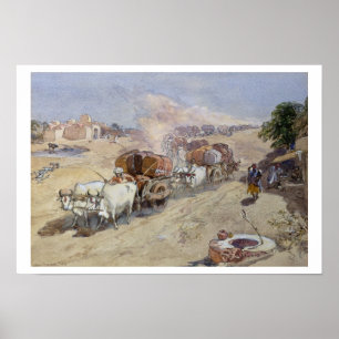 Cotton Transport, India, 1862 (w/c over pencil hei Poster