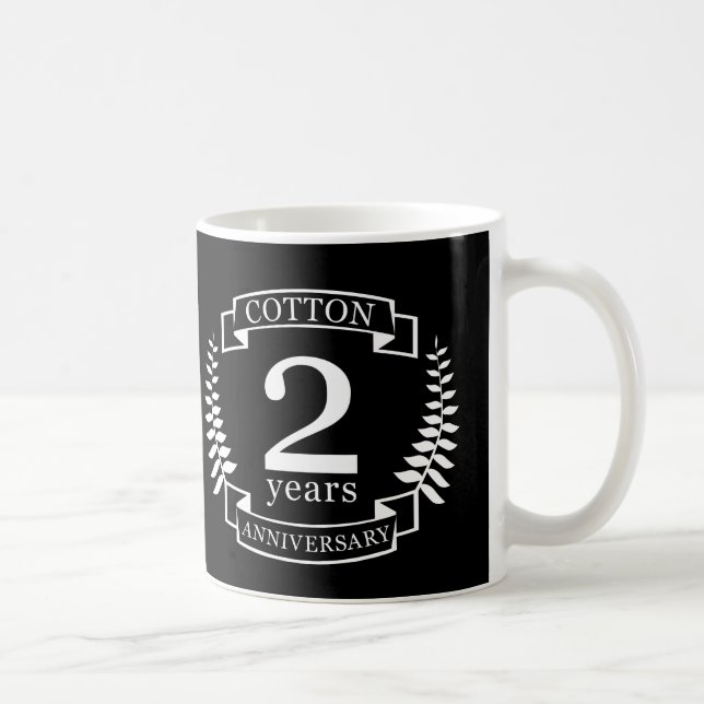 Cotton wedding anniversary 2 years married coffee mug (Right)