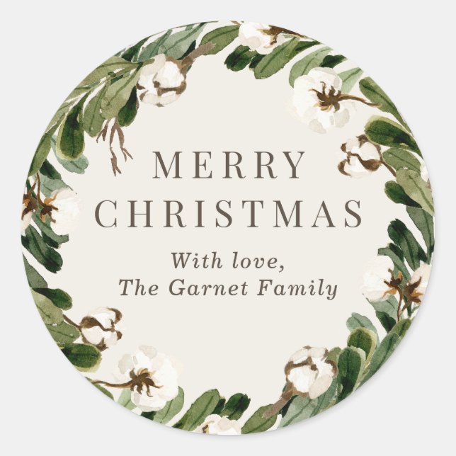 Cotton Wreath Sticker (Front)