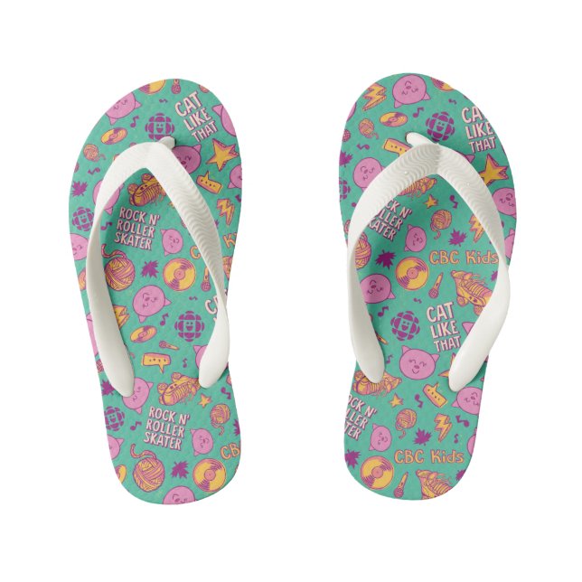 Cottonball Pattern Kid's Thongs (Footbed)
