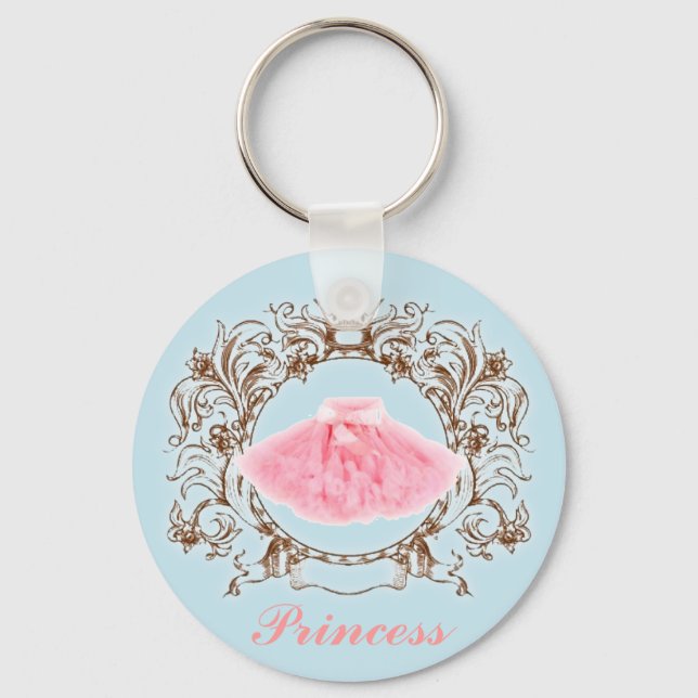 CottonCandy Colour Pink tutu Blue Princess Keychai Key Ring (Front)