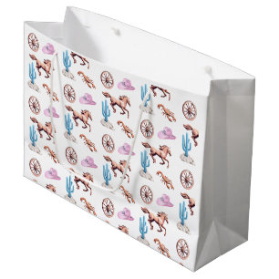 Cottoncandy Western Theme Cowgirl Party Art Large Gift Bag