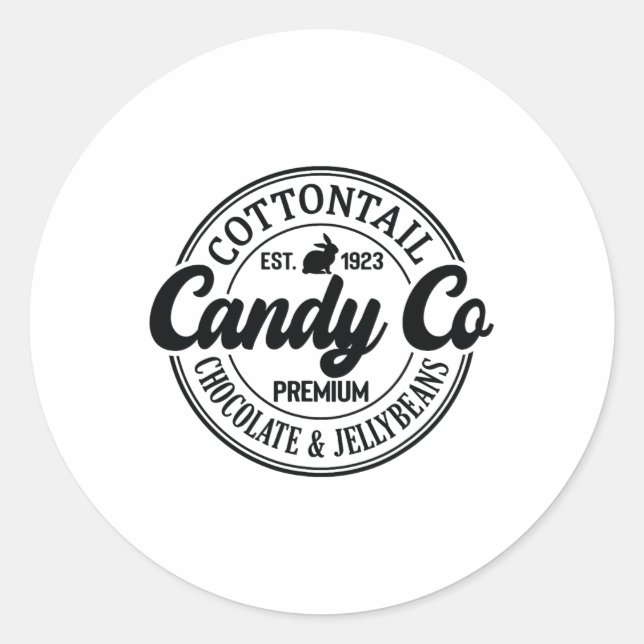 Cottontail Candy Company Chocolate Cute Bunny East Classic Round Sticker (Front)