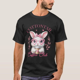 Cottontail Coffee Club Cute Easter Bunny T-Shirt