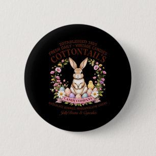 Cottontail’s Candy Vintage Easter Bunny Easter Day 6 Cm Round Badge