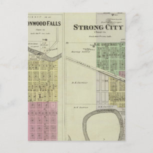 Cottonwood Falls, Strong City, Safford, Kansas Postcard