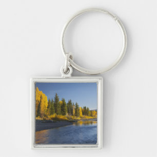Cottonwood trees reflected in Pacific Creek Key Ring