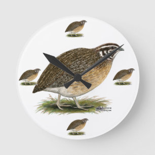 Coturnix Pharaoh Quail Round Clock