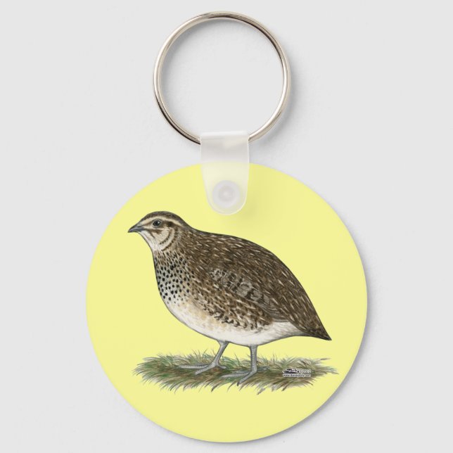Coturnix Quail Hen Key Ring (Front)