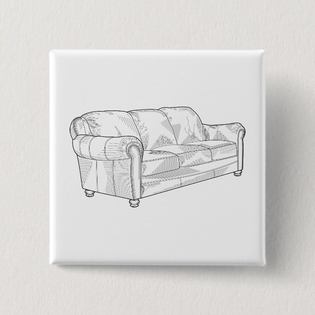 Couch 15 Cm Square Badge (Front)