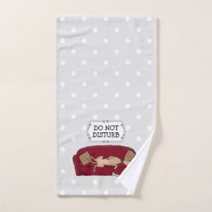 Couch Greyhound (fawn) Dog Lazy Sleeping Funny Bath Towel Set
