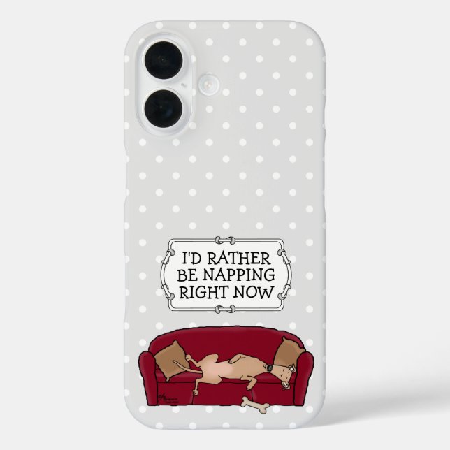 Couch Greyhound (fawn) Dog Lazy Sleeping Funny Case-Mate iPhone Case (Back)