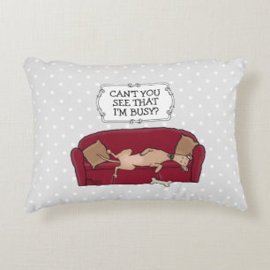 Couch Greyhound (fawn) Dog Lazy Sleeping Funny Decorative Cushion