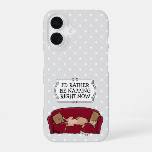 Couch Greyhound (fawn) Dog Lazy Sleeping Funny iPhone 16 Case