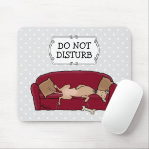 Couch Greyhound (fawn) Dog Lazy Sleeping Funny Mouse Pad