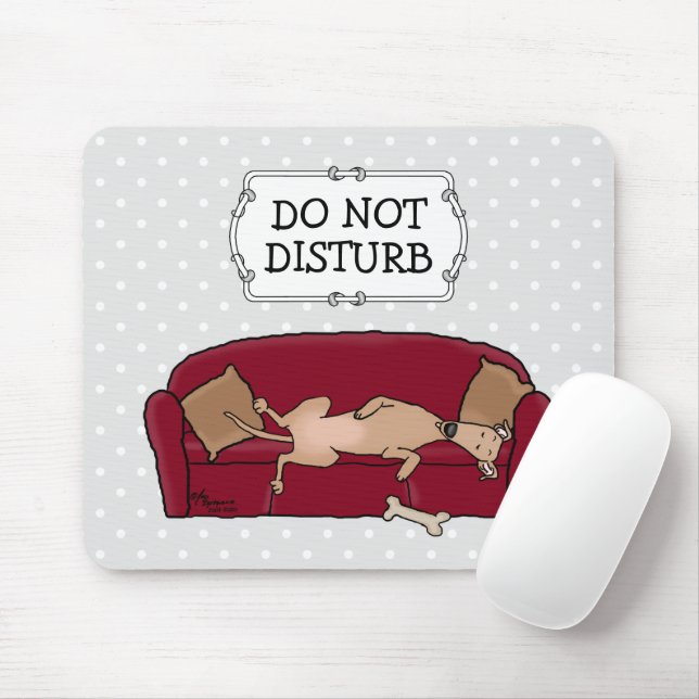Couch Greyhound (fawn) Dog Lazy Sleeping Funny Mouse Pad (With Mouse)