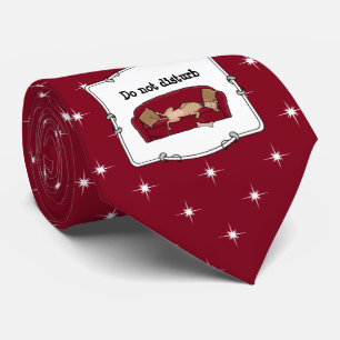 Couch Greyhound (fawn) Dog Lazy Sleeping Funny Tie