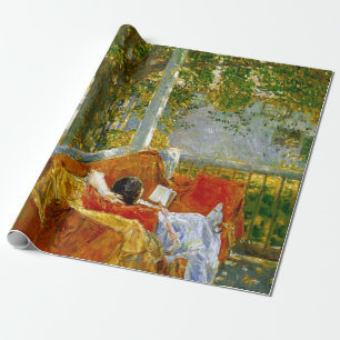 Couch on the Porch, Cos Cob by Frederick Hassam Wrapping Paper