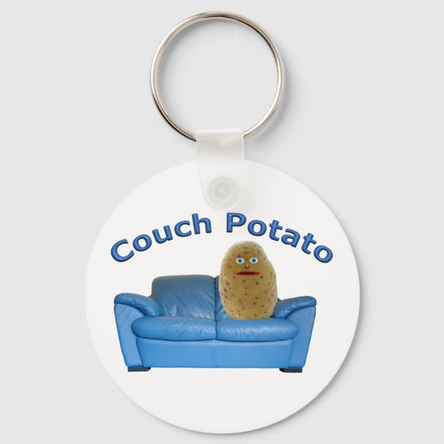 Couch Potato Button Keychain (Front)