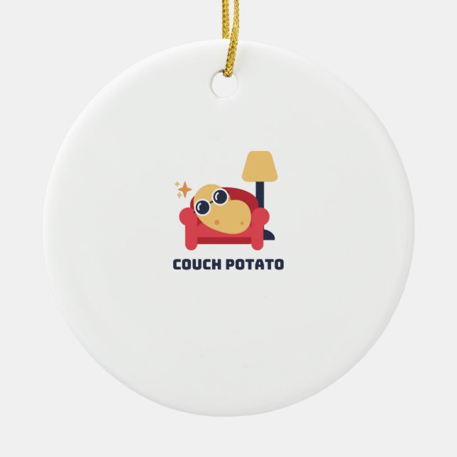 Couch potato ceramic ornament (Front)