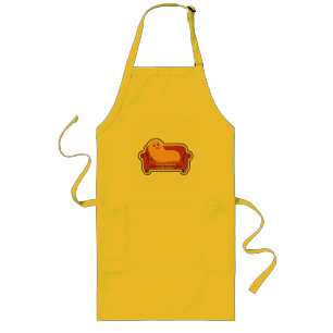 Couch Potato Doodle   Funny Lazy Mood Sticker Long Apron