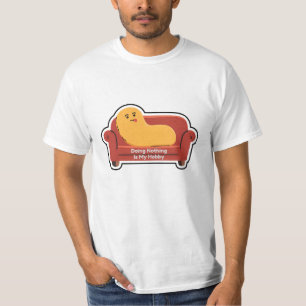 Couch Potato Doodle Funny Lazy Mood Sticker T-Shirt