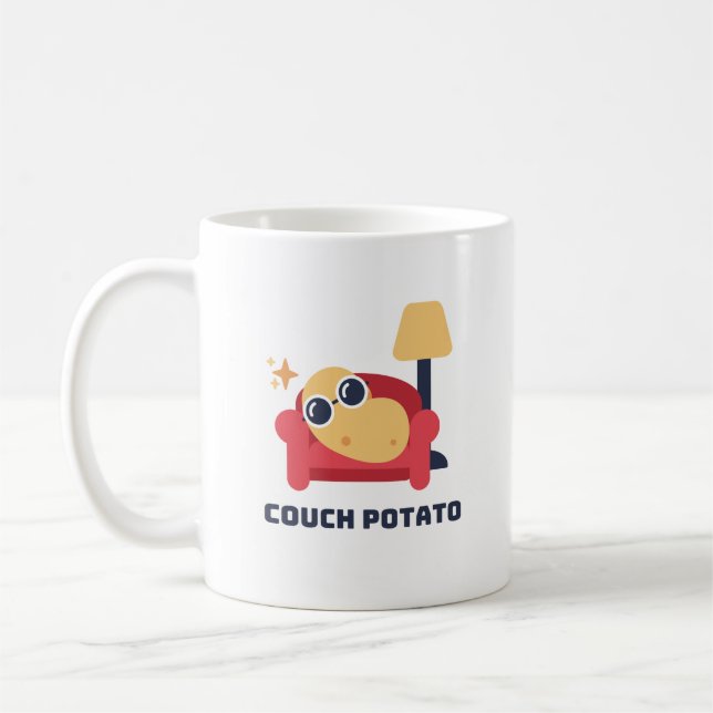 Couch potato funny personalized coffee mug (Left)