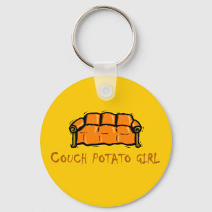 Couch Potato Girl Key Ring