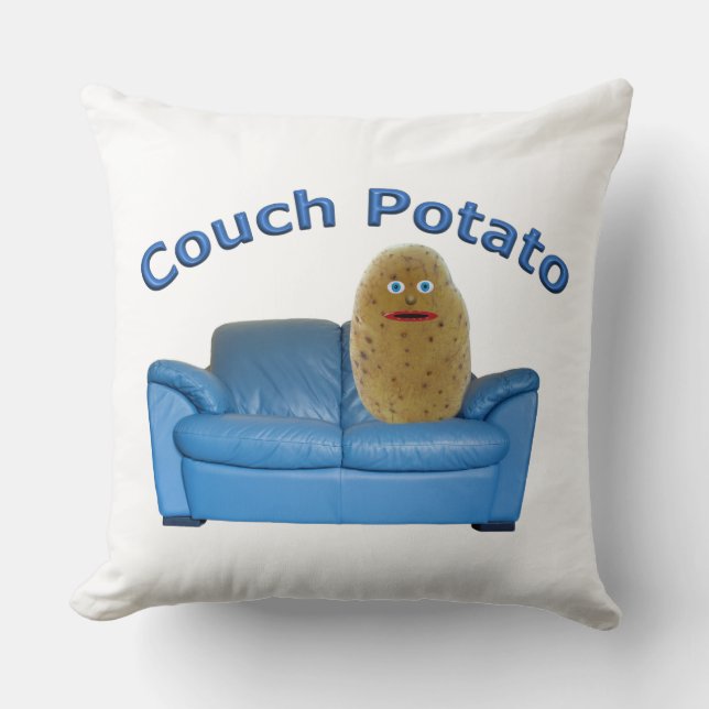 Couch Potato Grade A Cotton Throw Pillow (Front)