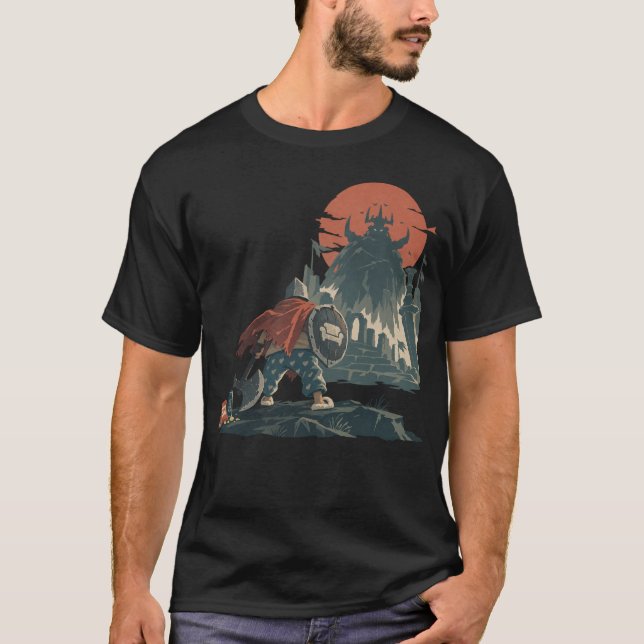 Couch Potato Knight vs Responsibilities Funny Game T-Shirt (Front)