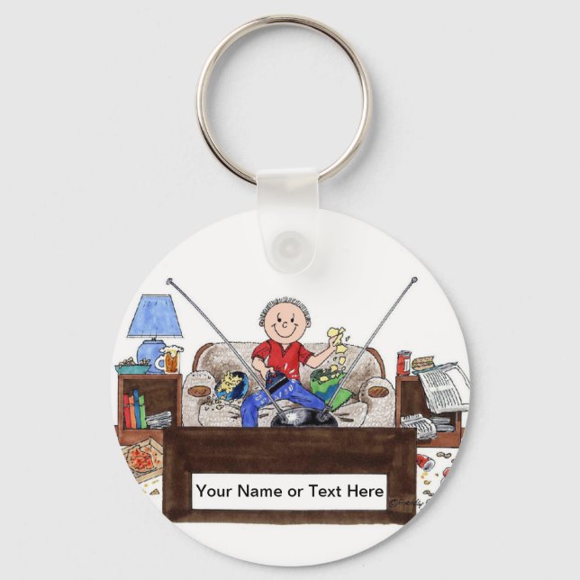 Couch Potato - Male  Key Ring (Front)