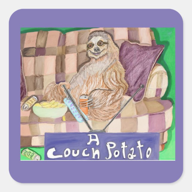 Couch Potato Square Sticker (Front)