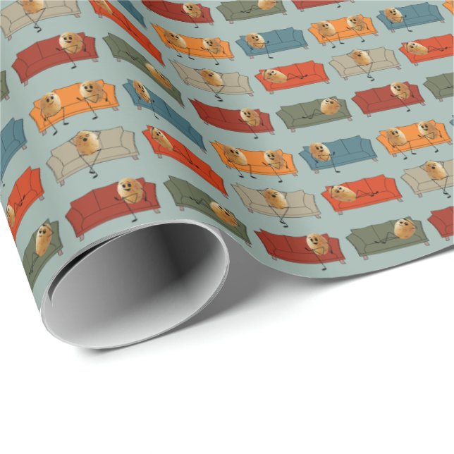 Couch Potato Wrapping Paper (Roll Corner)