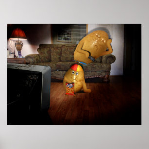 Couch Potatoes With Father Asleep on the Couch Poster