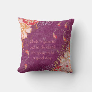 Couch Purple Flowers Square Throw Pillow